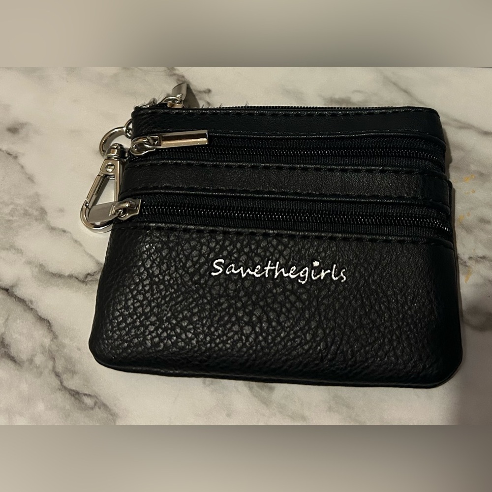 Save The Girls Black Multi-Zip women Wallet